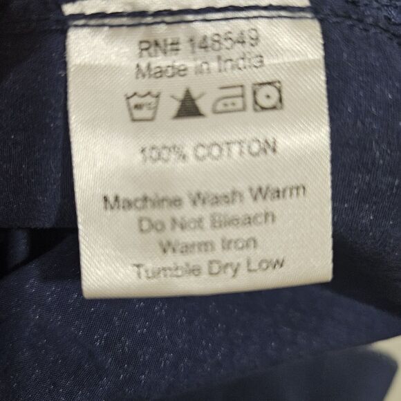 PD & C Peached Poplin Classic Fit 100% Cotton Button Up Shirt Size Medium Boho - Picture 10 of 13